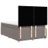 Cama box spring con colchón tela gris taupe 140x200