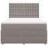 Cama box spring con colchón tela gris taupe 140x200