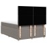 Cama box spring con colchón tela gris taupe 140x200