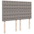 Cama box spring con colchón tela gris taupe 140x200