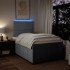 Cama box spring con colchón tela gris claro 120x200