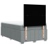 Cama box spring con colchón tela gris claro 120x200