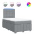 Cama box spring con colchón tela gris claro 120x200