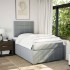 Cama box spring con colchón tela gris claro 120x200