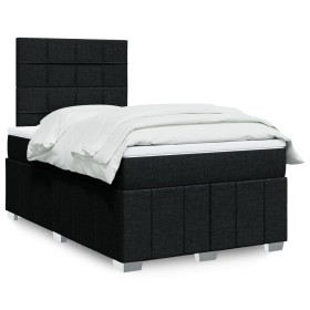 Cama box spring con colchón tela negro 120x200