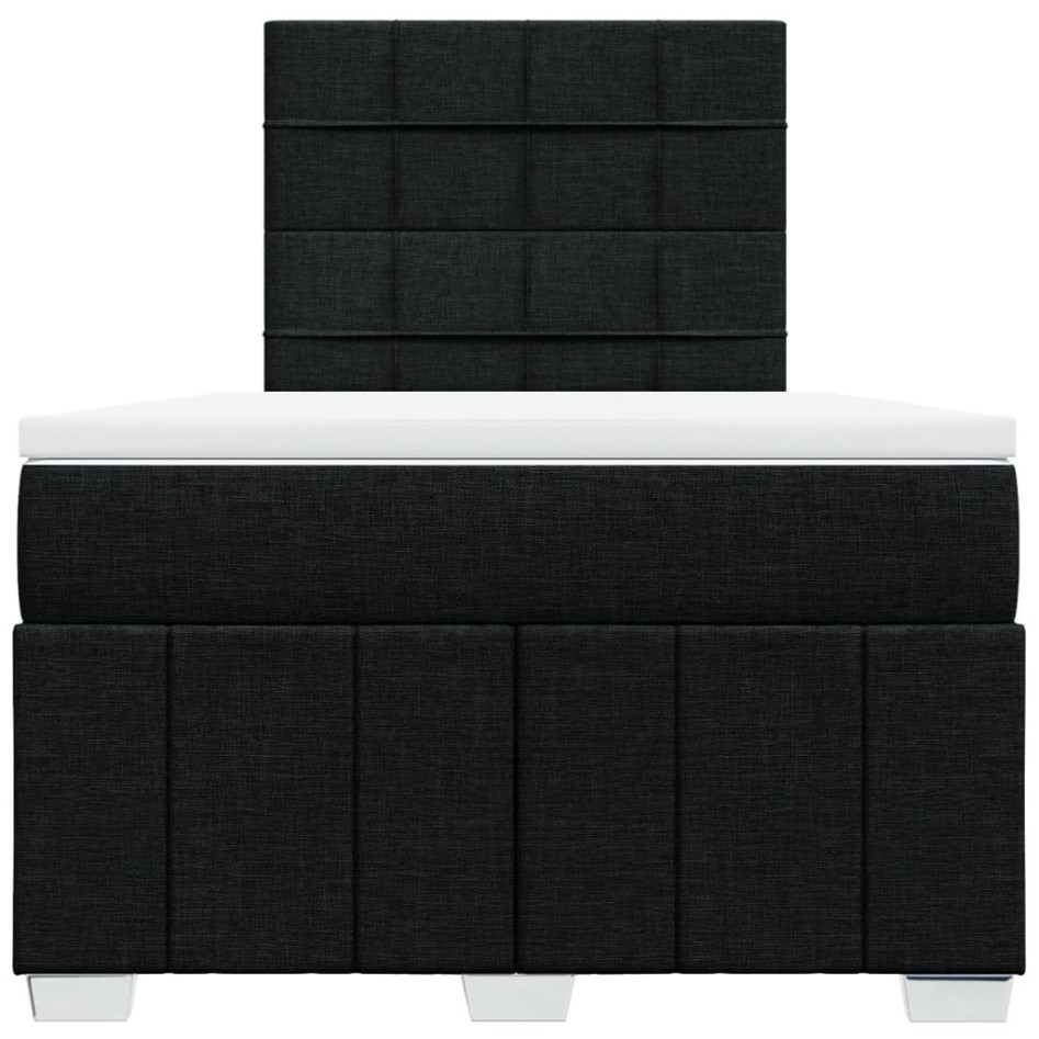 Cama box spring con colchón tela negro 120x200