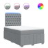 Cama box spring con colchón tela gris claro 120x200