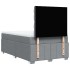 Cama box spring con colchón tela gris claro 120x200