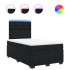 Cama box spring con colchón terciopelo negro 120x200