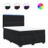 Cama box spring con colchón terciopelo negro 140x200