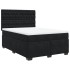 Cama box spring con colchón terciopelo negro 140x200