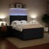 Cama box spring con colchón terciopelo negro 140x200