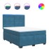 Cama box spring con colchón terciopelo azul 140x190