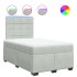 Cama box spring con colchón terciopelo gris claro 120x200