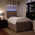 Cama box spring con colchón terciopelo gris claro 120x200