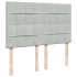 Cama box spring con colchón terciopelo gris claro 140x190
