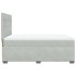 Cama box spring con colchón terciopelo gris claro 140x190