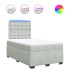 Cama box spring con colchón terciopelo gris claro 120x200