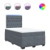 Cama box spring con colchón terciopelo gris oscuro 120x200