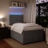 Cama box spring con colchón terciopelo gris oscuro 120x200