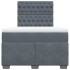 Cama box spring con colchón terciopelo gris oscuro 120x200