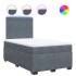 Cama box spring con colchón terciopelo gris oscuro 120x200