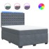 Cama box spring con colchón terciopelo gris oscuro 140x190