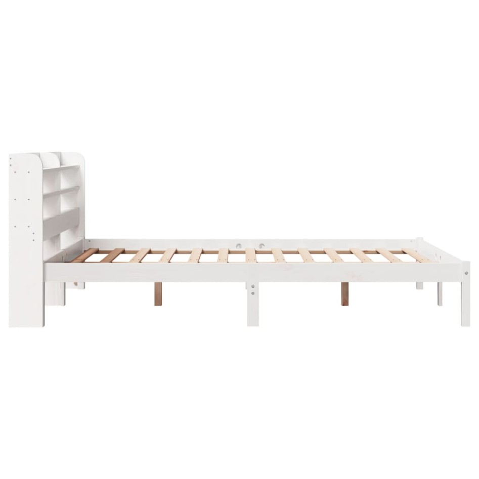 Estructura de cama sin colchón madera de pino blanca 140x190