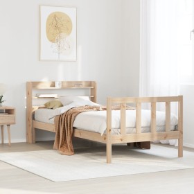 Estructura de cama sin colchón madera maciza de pino 100x200