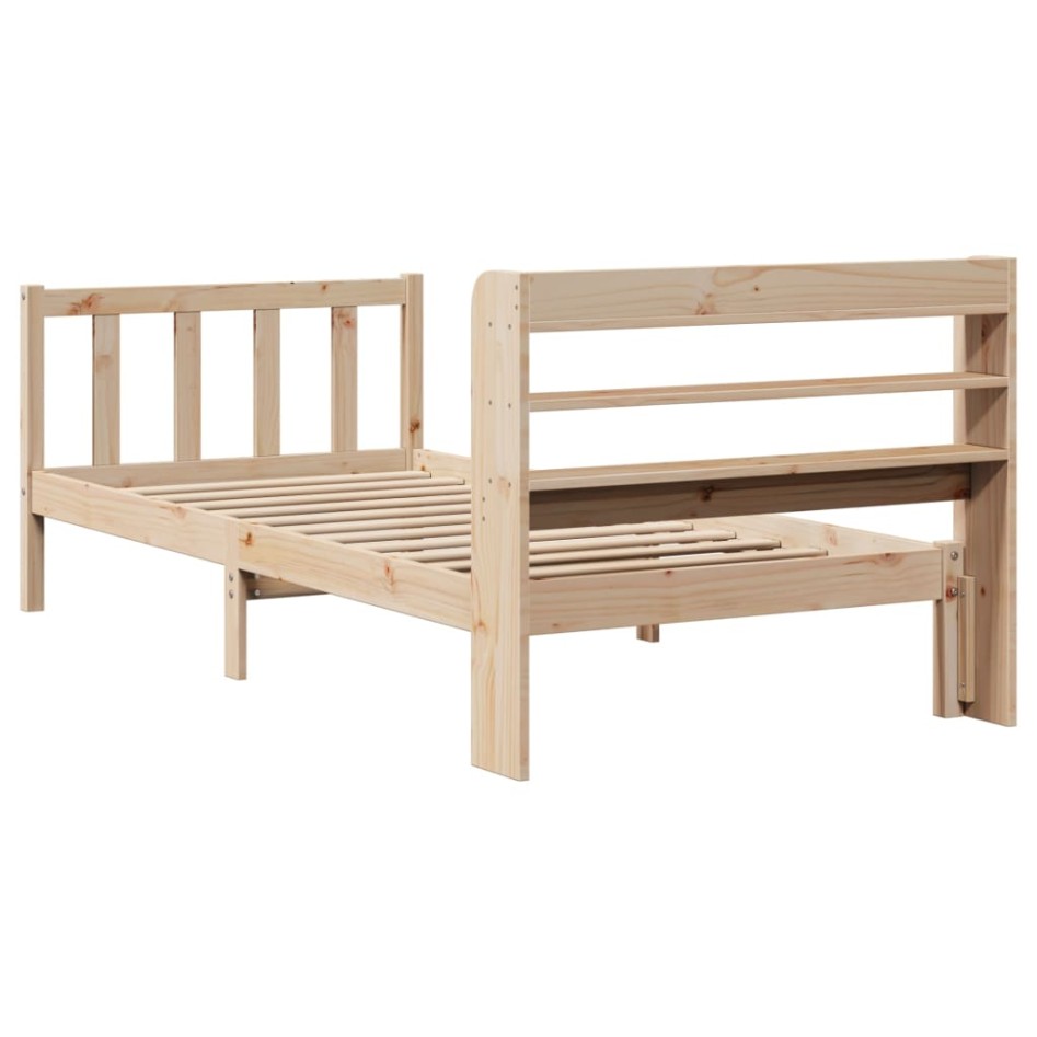 Estructura de cama sin colchón madera maciza de pino 100x200