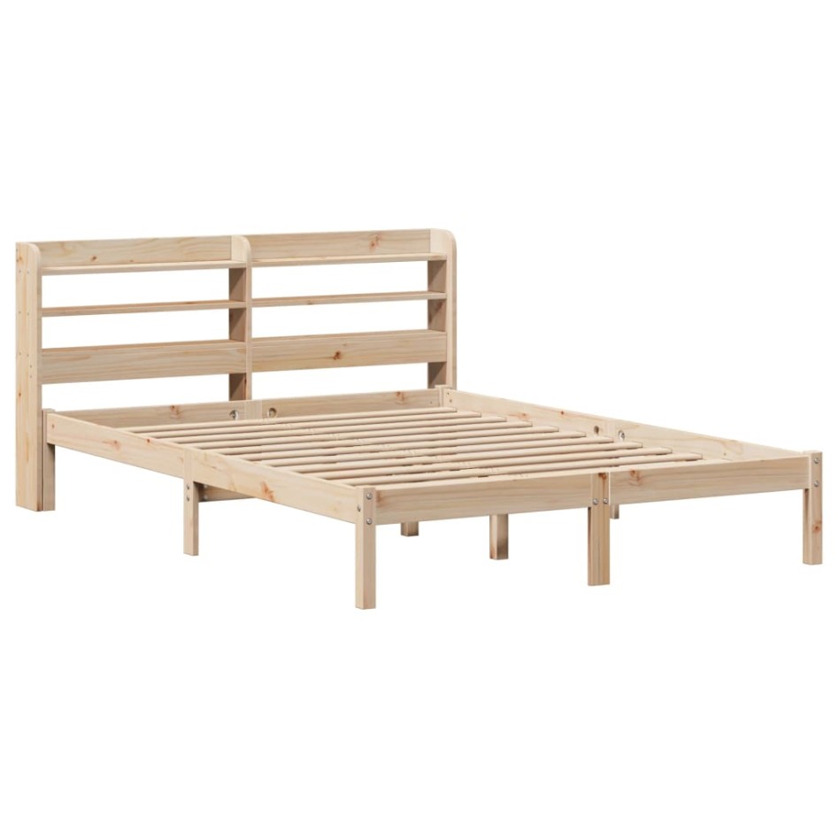 Estructura de cama sin colchón madera de pino blanco 150x200