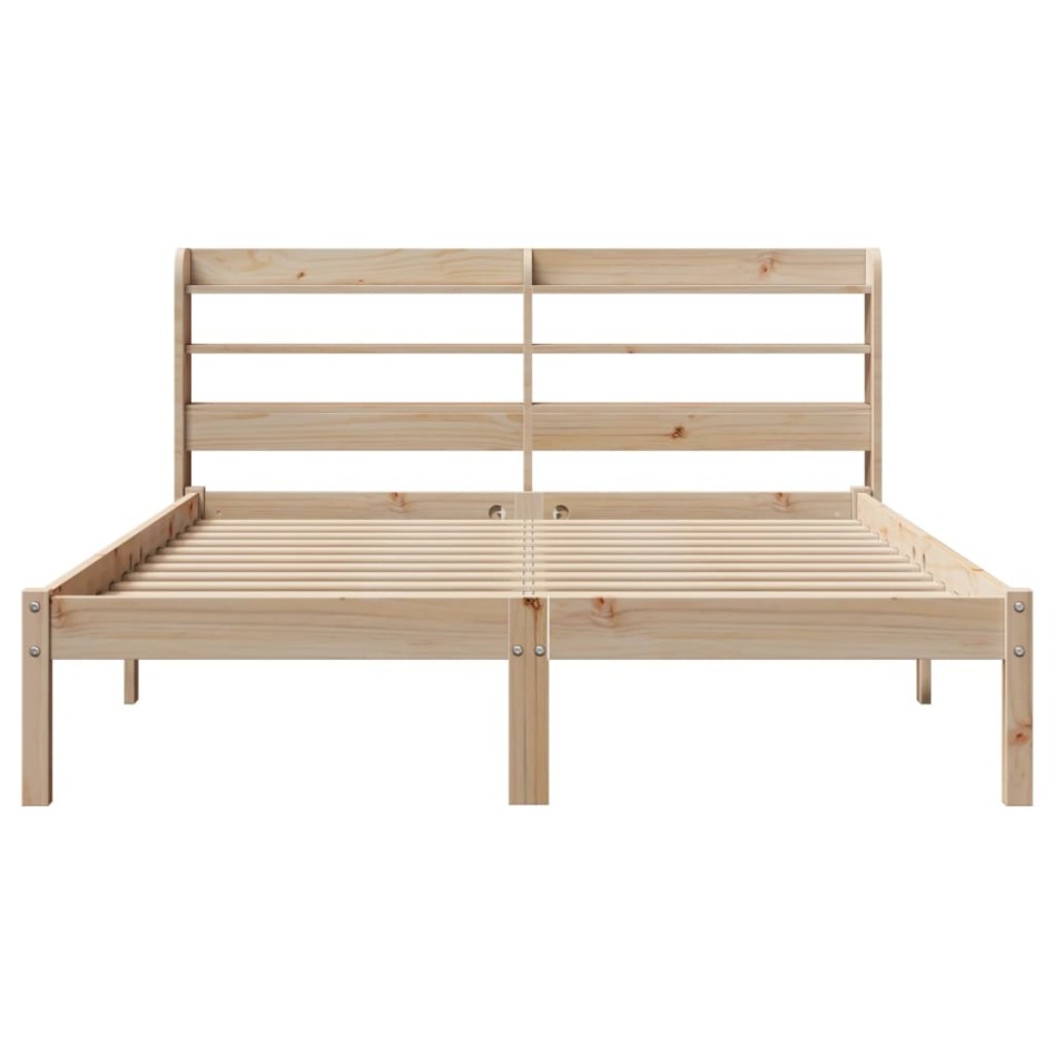 Estructura de cama sin colchón madera de pino blanco 150x200