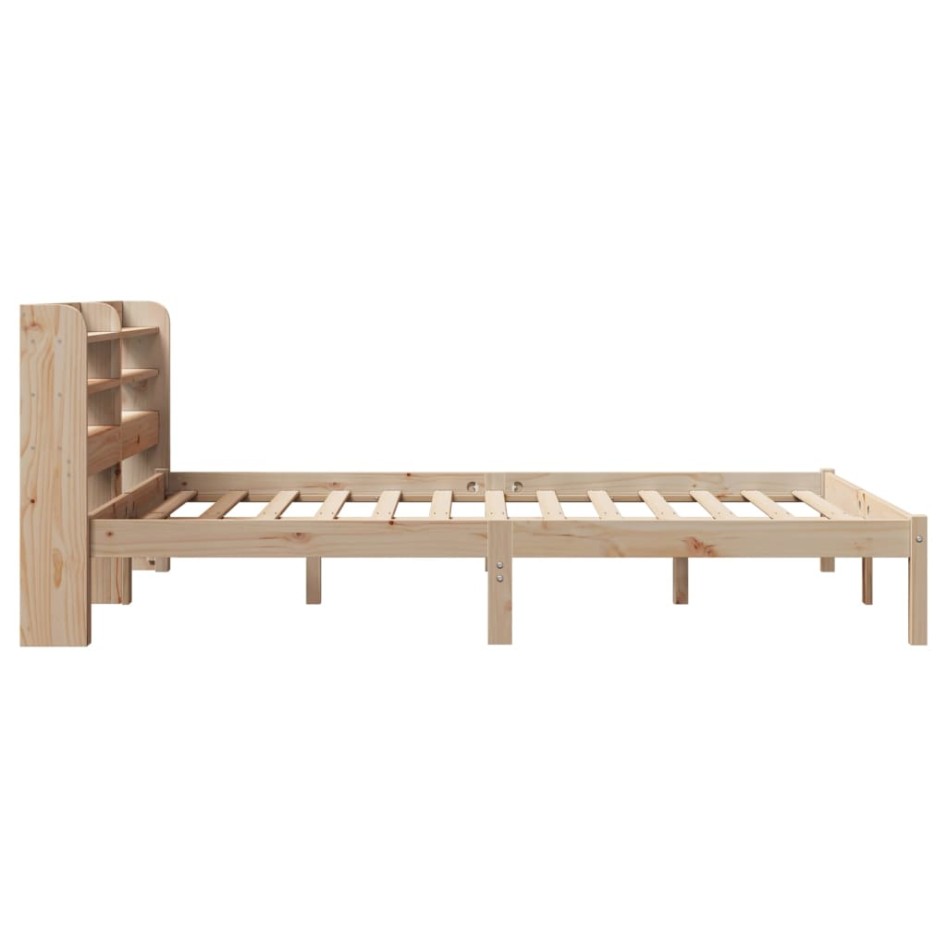 Estructura de cama sin colchón madera de pino blanca 140x200
