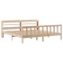 Estructura de cama sin colchón madera maciza de pino 200x200