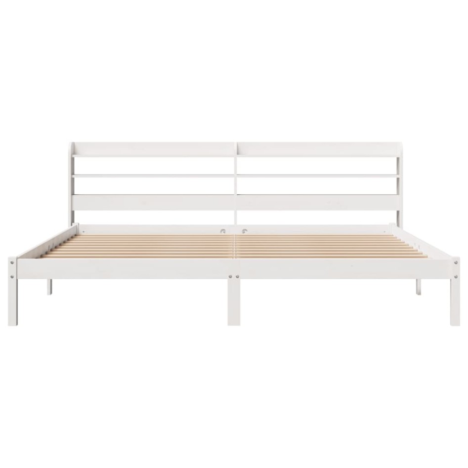 Cama sin colchón madera maciza de pino blanca 180x200