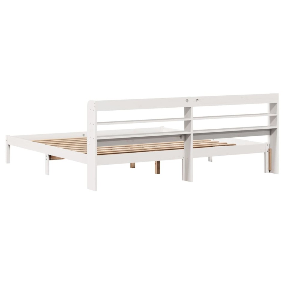 Cama sin colchón madera maciza de pino blanca 180x200