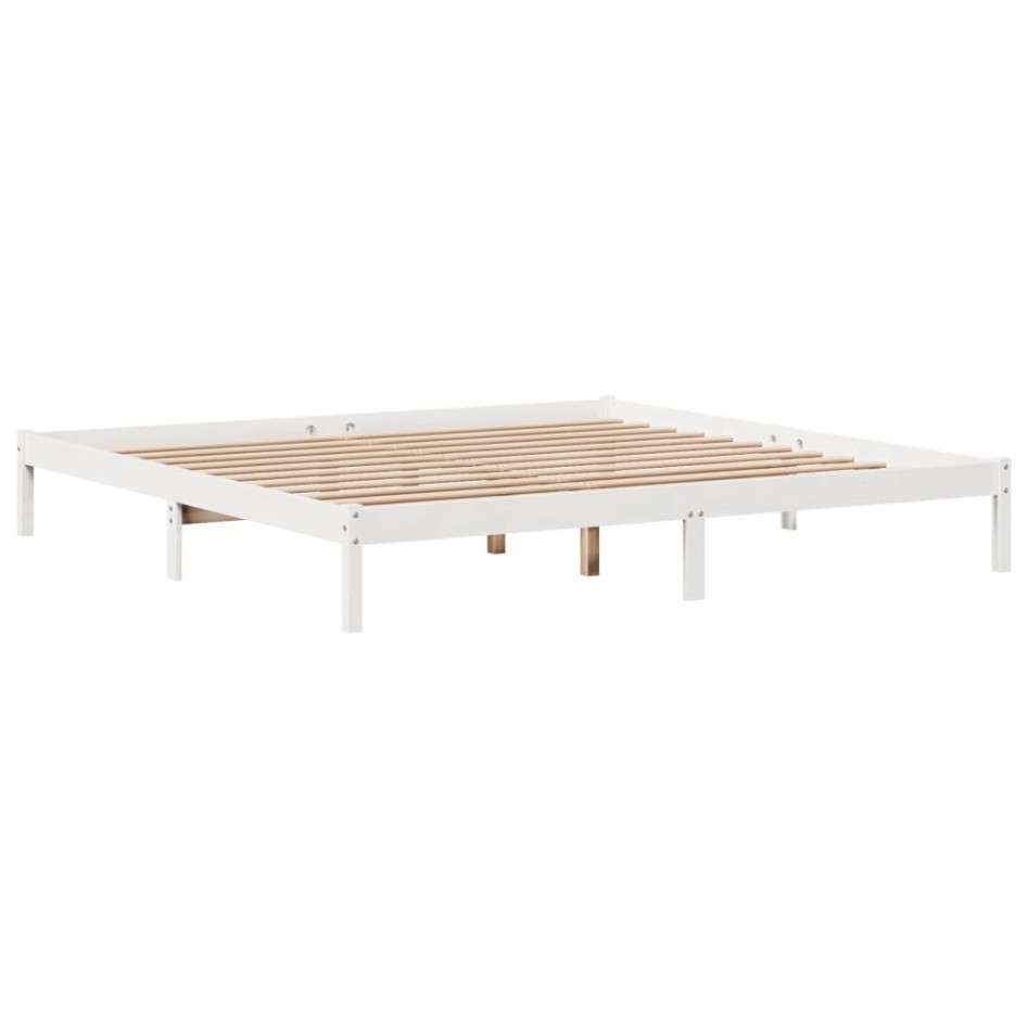 Cama sin colchón madera maciza de pino blanca 180x200
