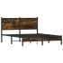 Estructura de cama sin colchón metal roble ahumado 150x200