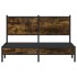 Estructura de cama sin colchón metal roble ahumado 140x190