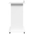 Atril con ruedas y cajón madera ingeniería blanco 55x55x107