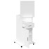 Atril con ruedas y cajón madera ingeniería blanco 55x55x107