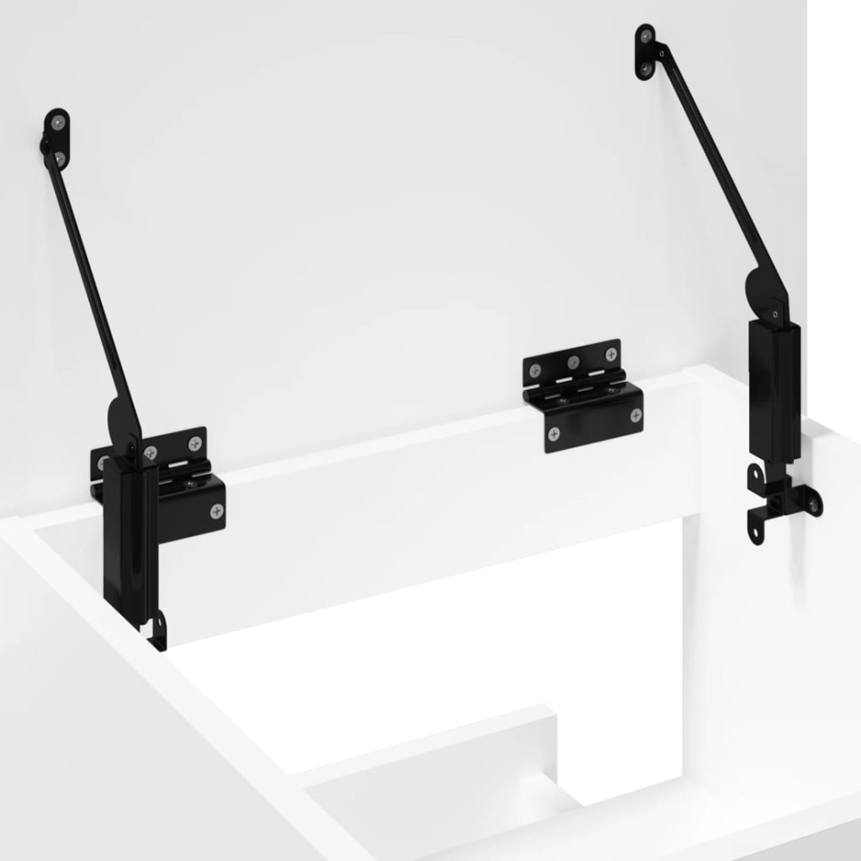 Atril con ruedas y cajón madera ingeniería blanco 55x55x107