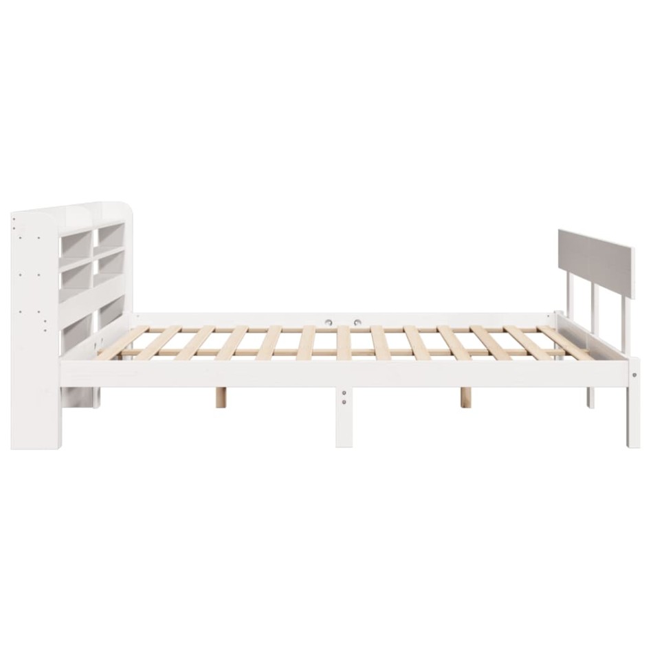 Estructura de cama sin colchón madera maciza de pino 160x200