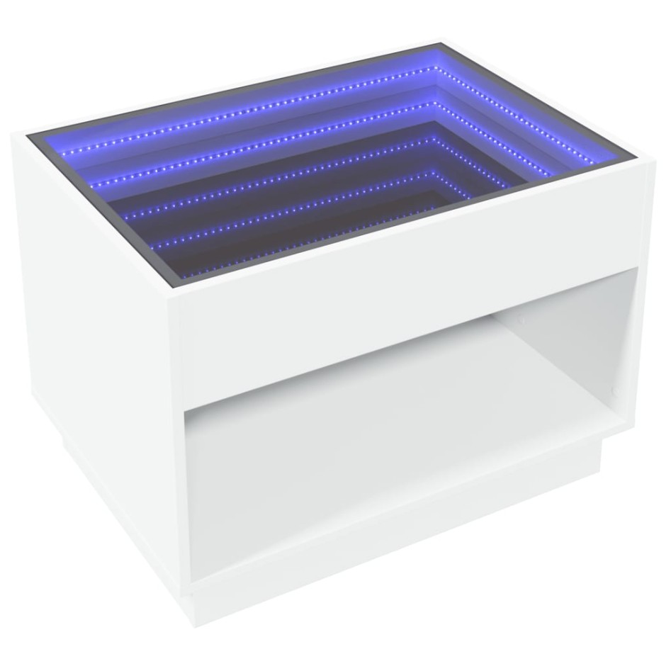 Mesa de centro con Infinity LED blanco 70x50x50
