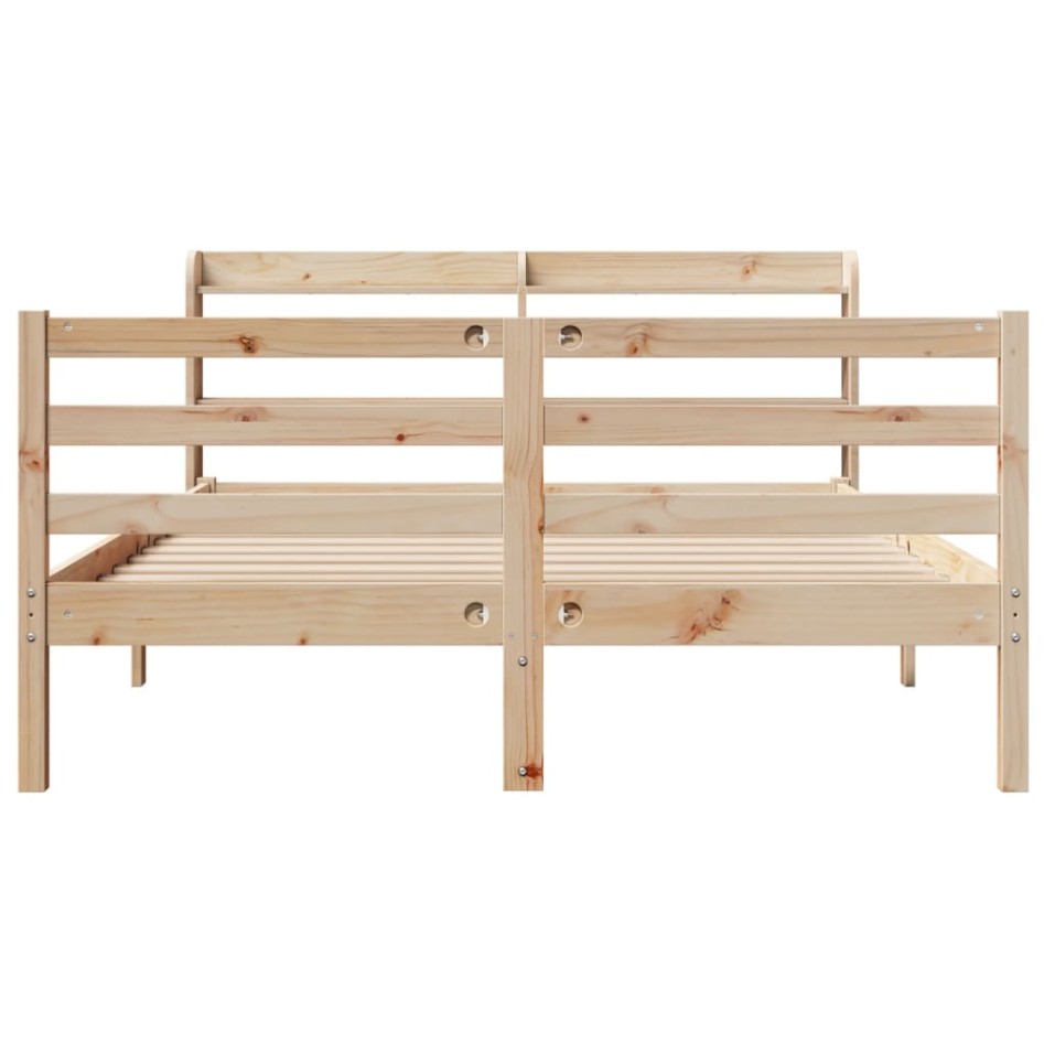 Estructura de cama con cabecero madera de pino blanco