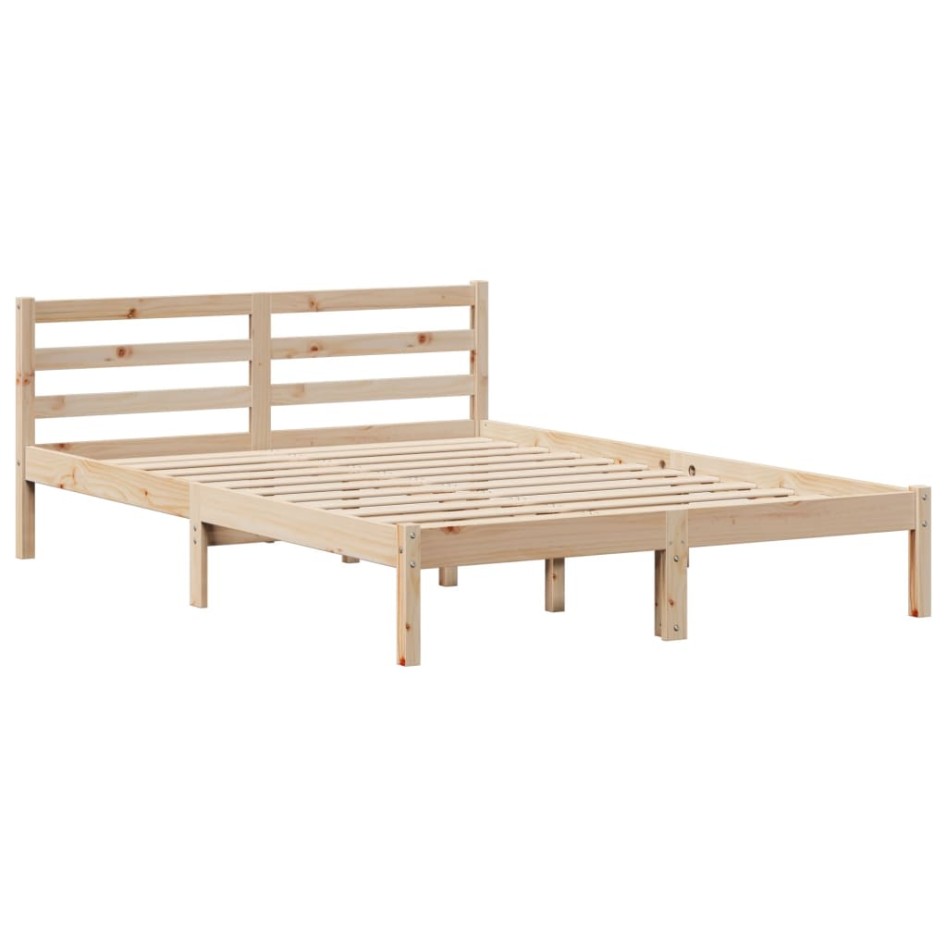 Estructura de cama con cabecero madera de pino blanco