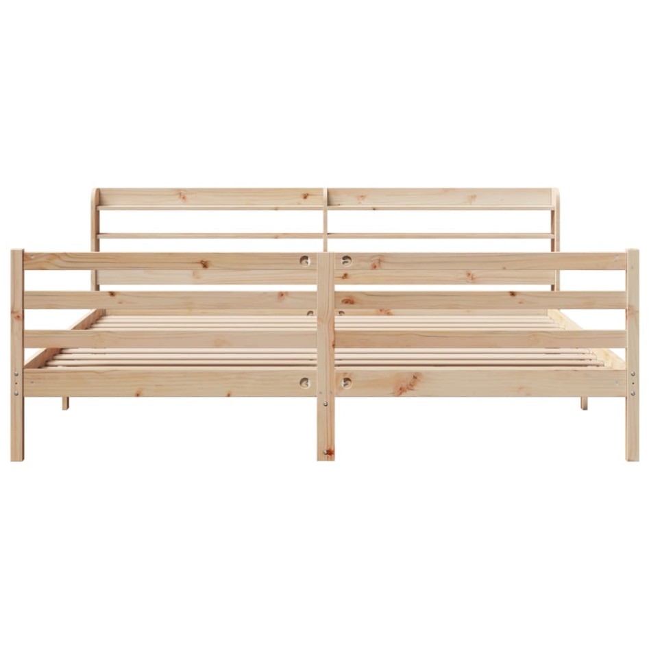 Estructura de cama con cabecero madera maciza de pino