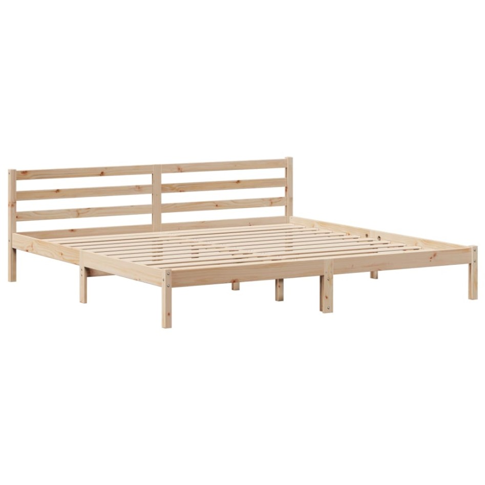 Estructura de cama con cabecero madera maciza de pino