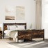 Estructura de cama sin colchón metal roble ahumado 140x200