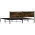 Estructura de cama sin colchón metal roble ahumado 200x200